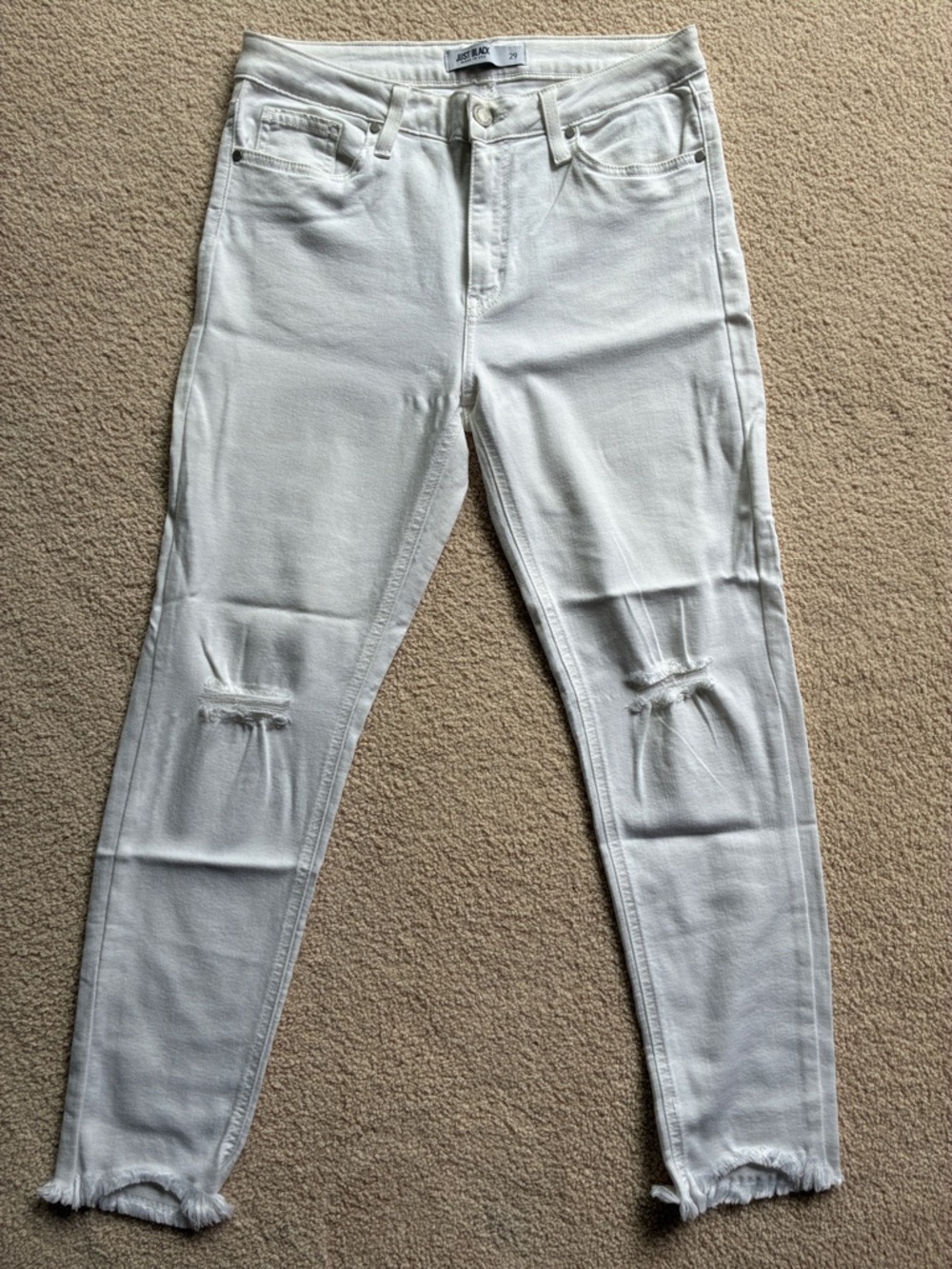 Just Black White Distressed Skinny Jeans